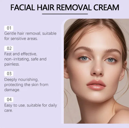 Smooth Skin Moisturizing Facial Hair Removal Cream for Women, Soft Serve Shave Oil, 30g